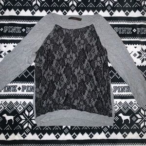lacy grey sweater